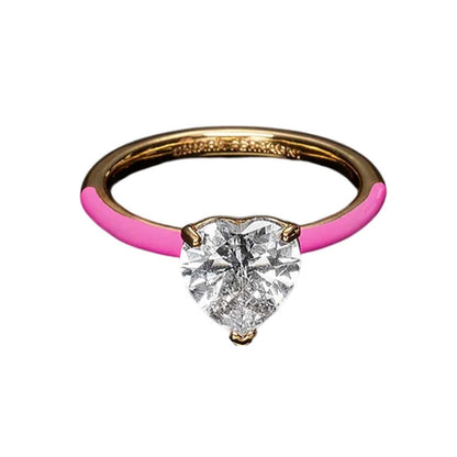 Yellow Gold-Pink - Front - Chiara Ferragni Womens-Ladies Love Parade Ring