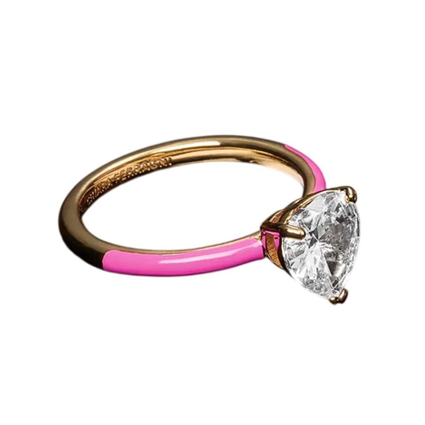 Yellow Gold-Pink - Back - Chiara Ferragni Womens-Ladies Love Parade Ring