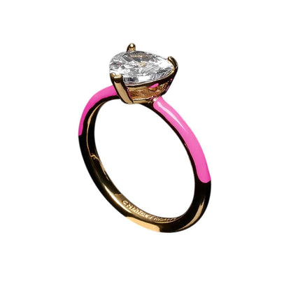 Yellow Gold-Pink - Side - Chiara Ferragni Womens-Ladies Love Parade Ring
