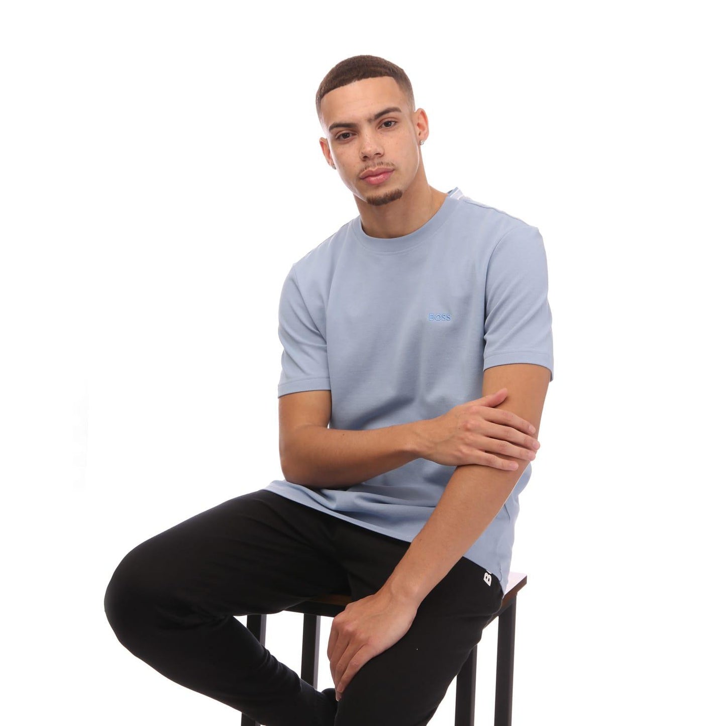 Blue - Lifestyle - Boss Mens Piqué T-Shirt