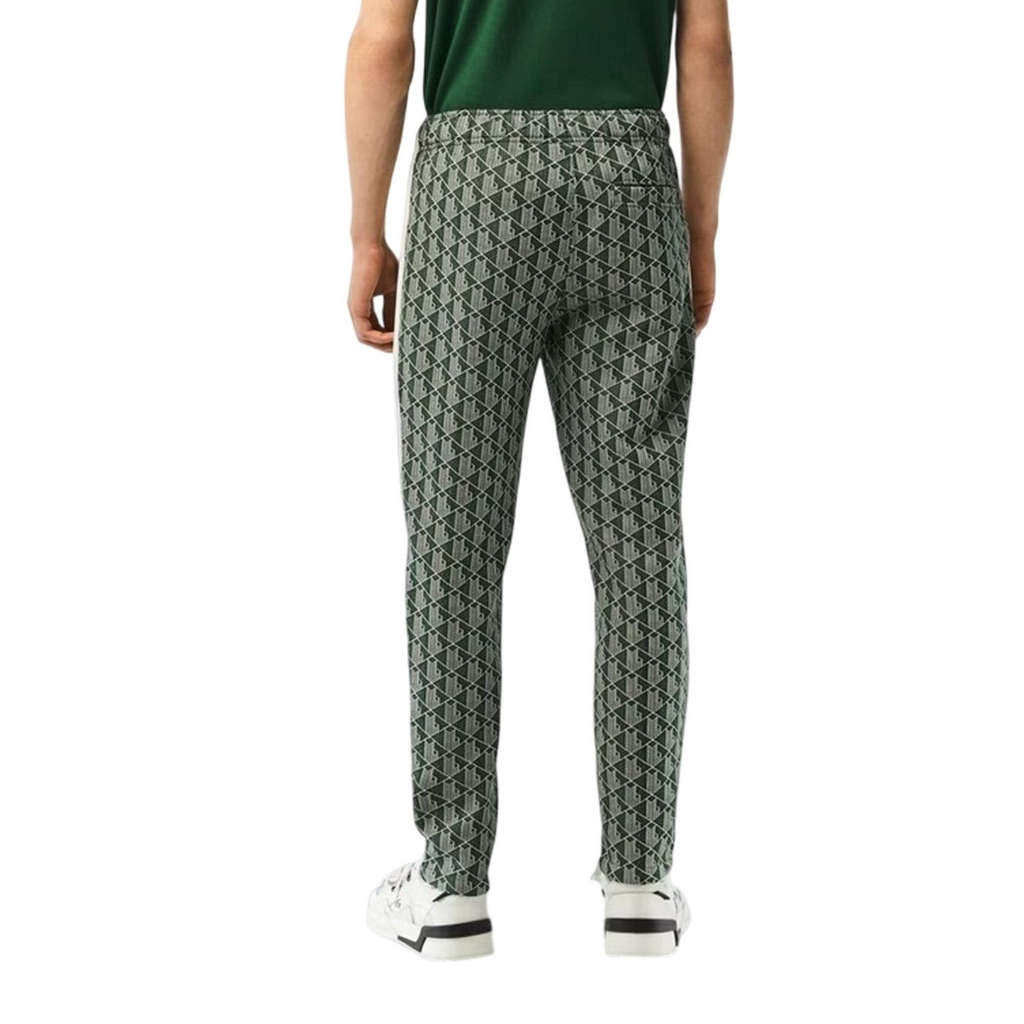 Green-Wood - Back - Lacoste Mens Geometric Regular Tracksuit