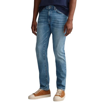 Blue - Back - Gant Mens Denim Slim Jeans
