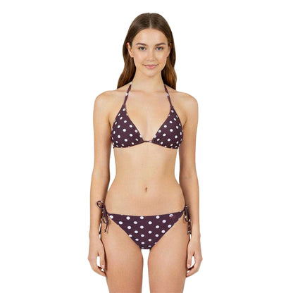 Chocolate - Side - Jack Wills Womens-Ladies Kickback Triangle Bikini Top
