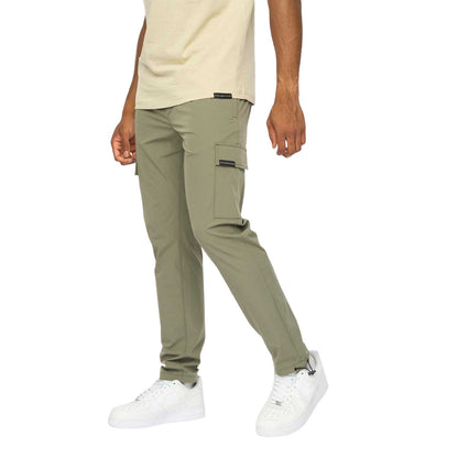 Olive - Side - Duck and Cover Mens Chatslare Nylon Combat Trousers