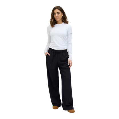 Black - Side - JJXX Womens-Ladies Lia Relaxed Fit Trousers