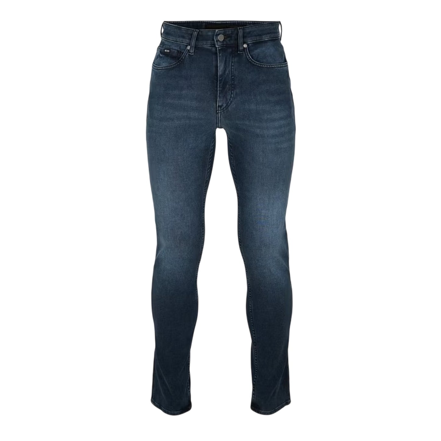 Navy - Front - Boss Mens Delaware Slim Jeans