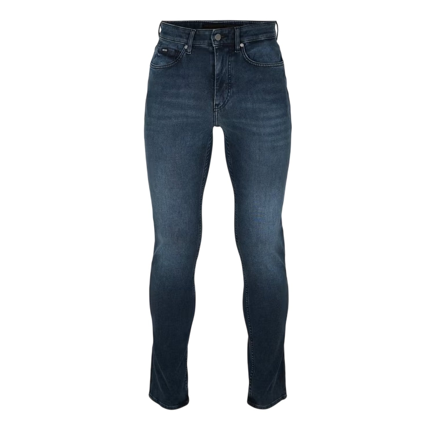 Navy - Front - Boss Mens Delaware Slim Jeans
