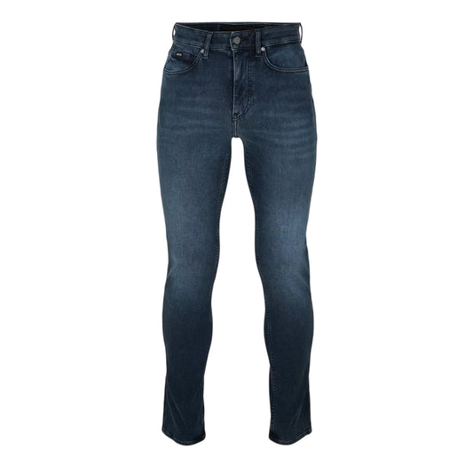 Navy - Front - Boss Mens Delaware Slim Jeans
