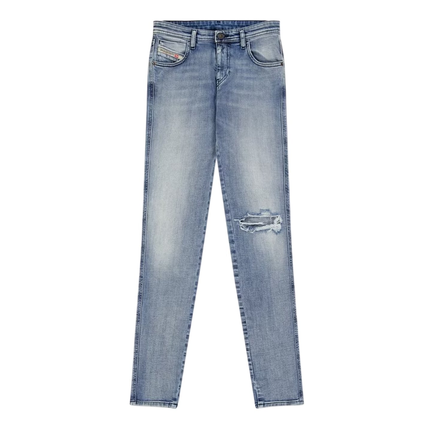 Blue Denim - Front - Diesel Womens-Ladies Denim 5 Pockets Straight Jeans