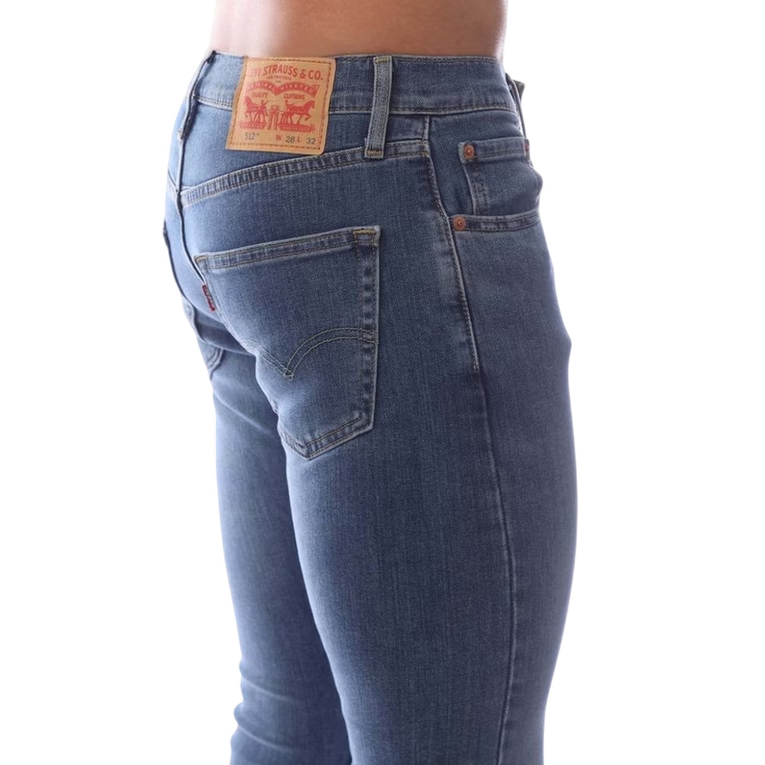 Blue - Side - Levis Mens 512 5 Pockets Slim Jeans