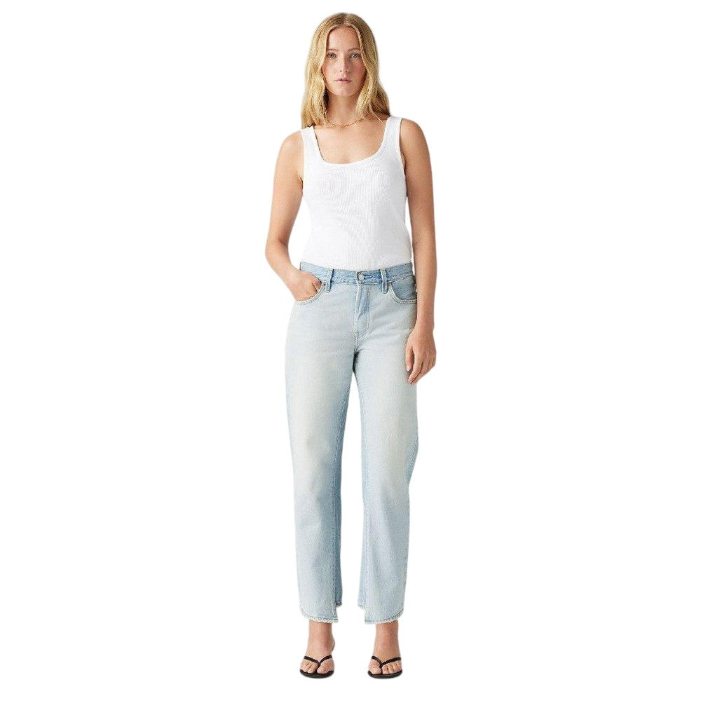 Light Wash - Side - Levis Womens-Ladies 90´s Ankle Slit Straight Jeans