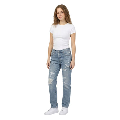 Love Melody - Back - Levis Unisex Adult 501 Original Denim Distressed 5 Pockets Straight Jeans