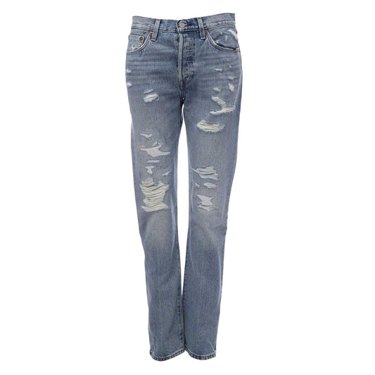 Love Melody - Front - Levis Unisex Adult 501 Original Denim Distressed 5 Pockets Straight Jeans