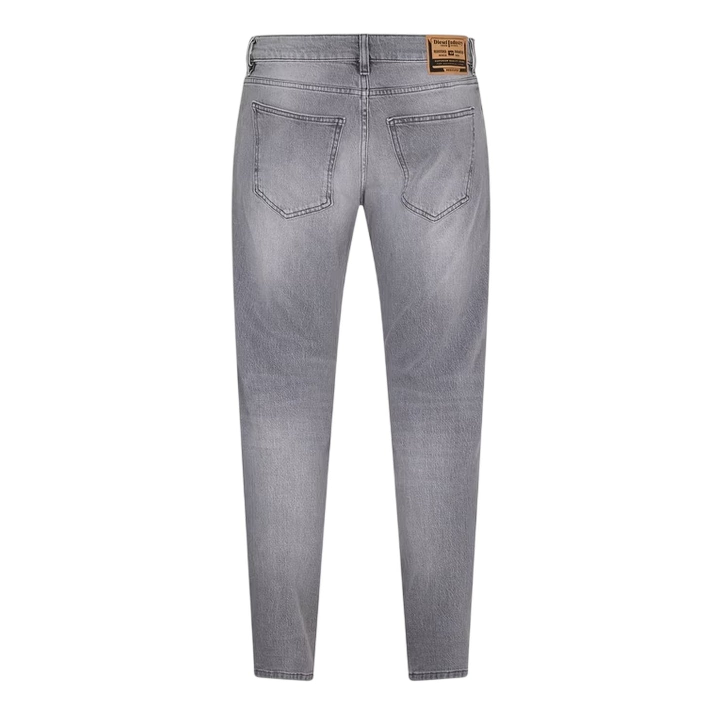 Grey - Back - Diesel Mens Denim 5 Pockets Straight Leg Jeans