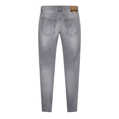 Grey - Back - Diesel Mens Denim 5 Pockets Straight Leg Jeans