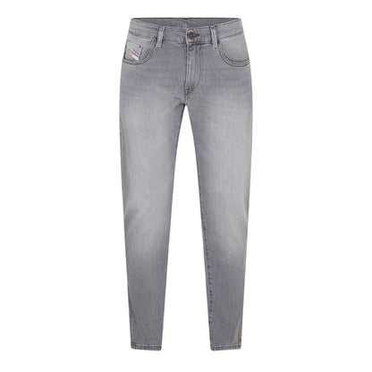 Grey - Front - Diesel Mens Denim 5 Pockets Straight Leg Jeans