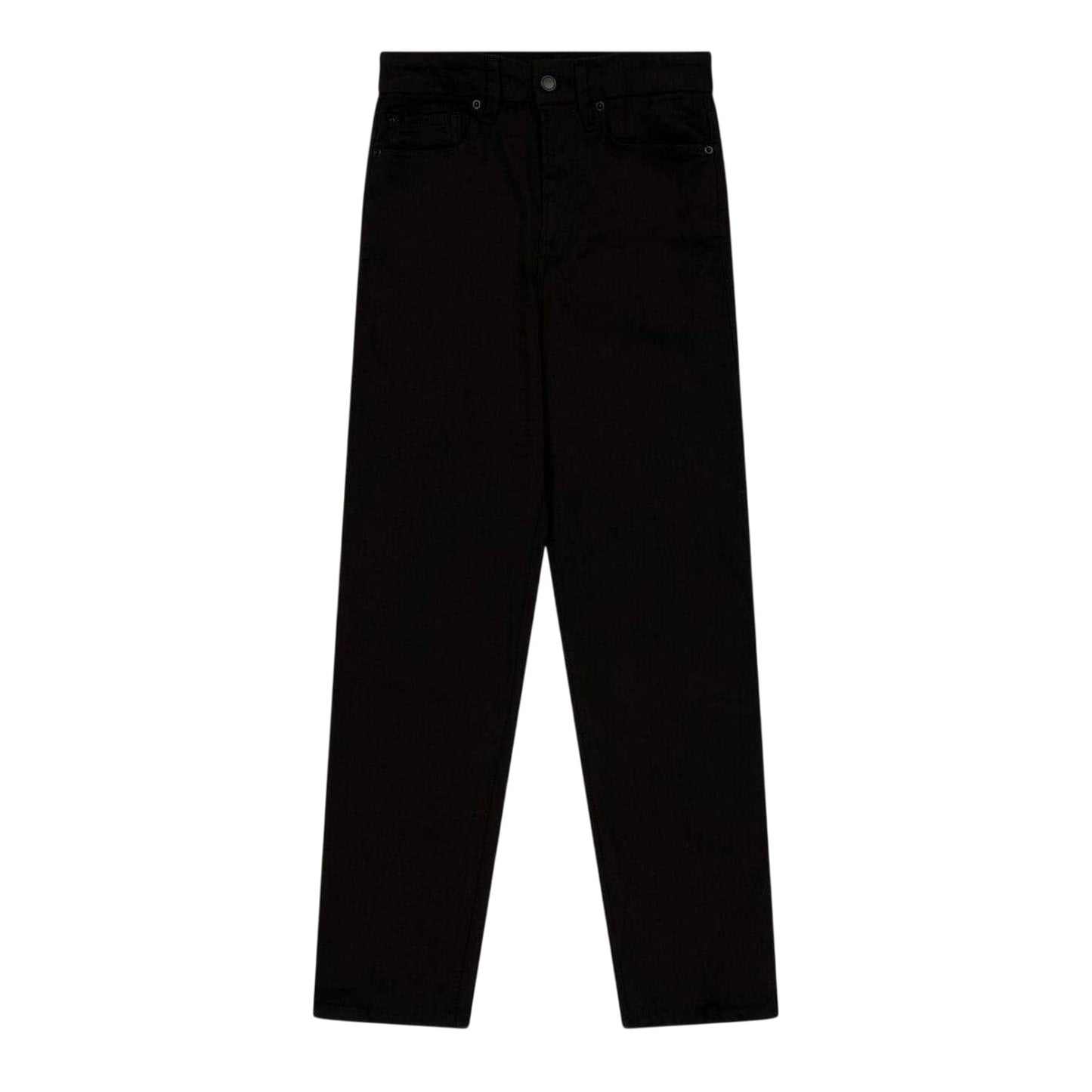 Black - Front - Good American Womens-Ladies 5 Pockets Straight Leg Jeans