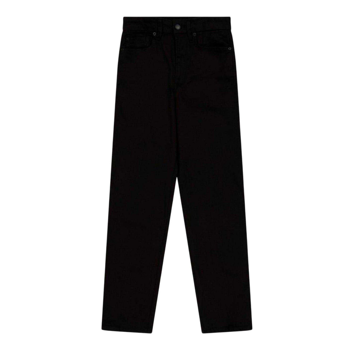 Black - Front - Good American Womens-Ladies 5 Pockets Straight Leg Jeans