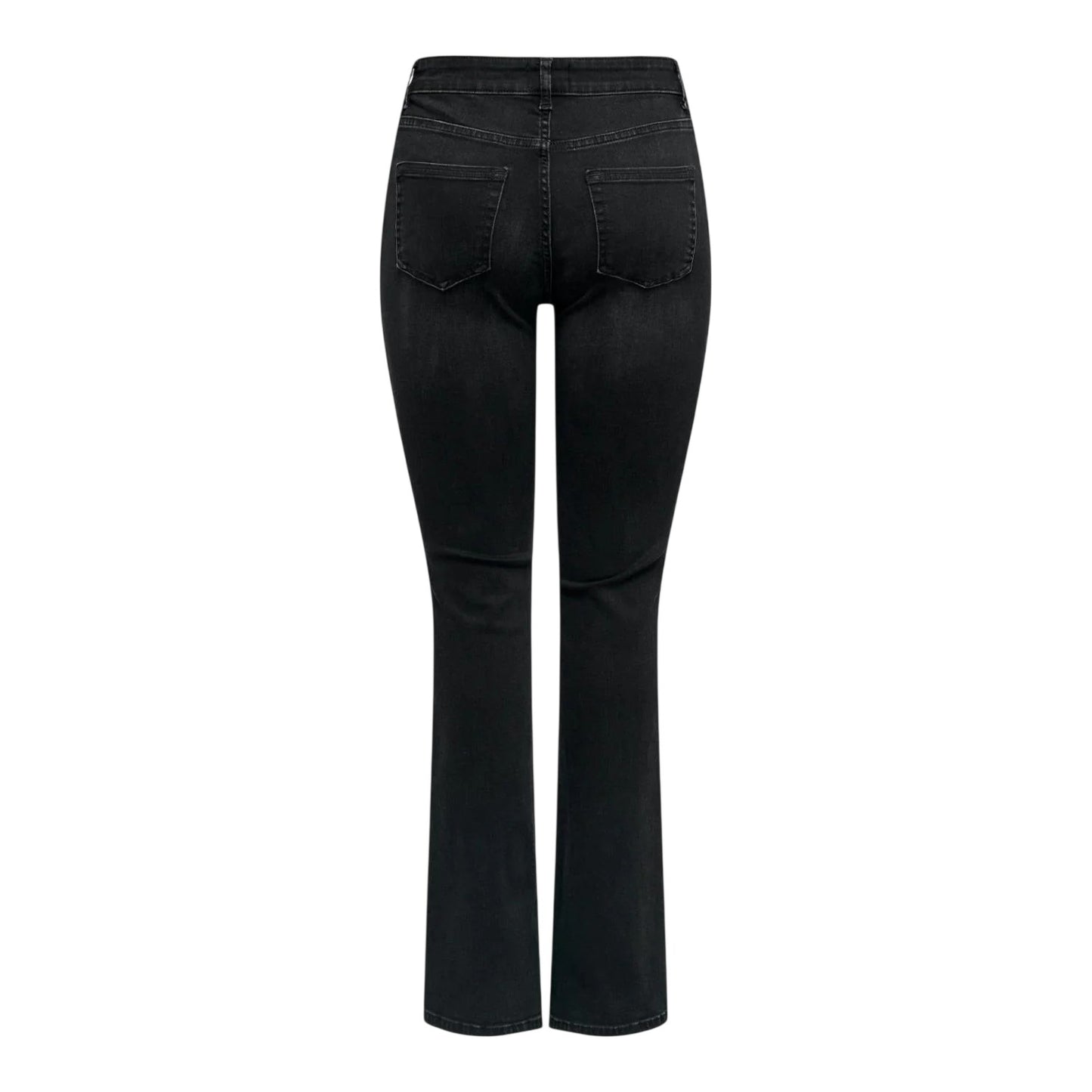 Washed Black - Back - Only Womens-Ladies Denim Wide Leg Regular Jeans