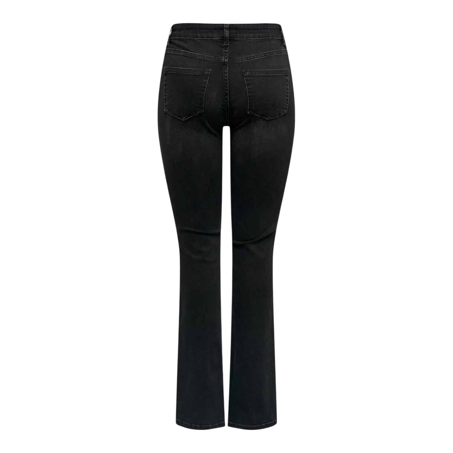 Washed Black - Back - Only Womens-Ladies Denim Wide Leg Regular Jeans