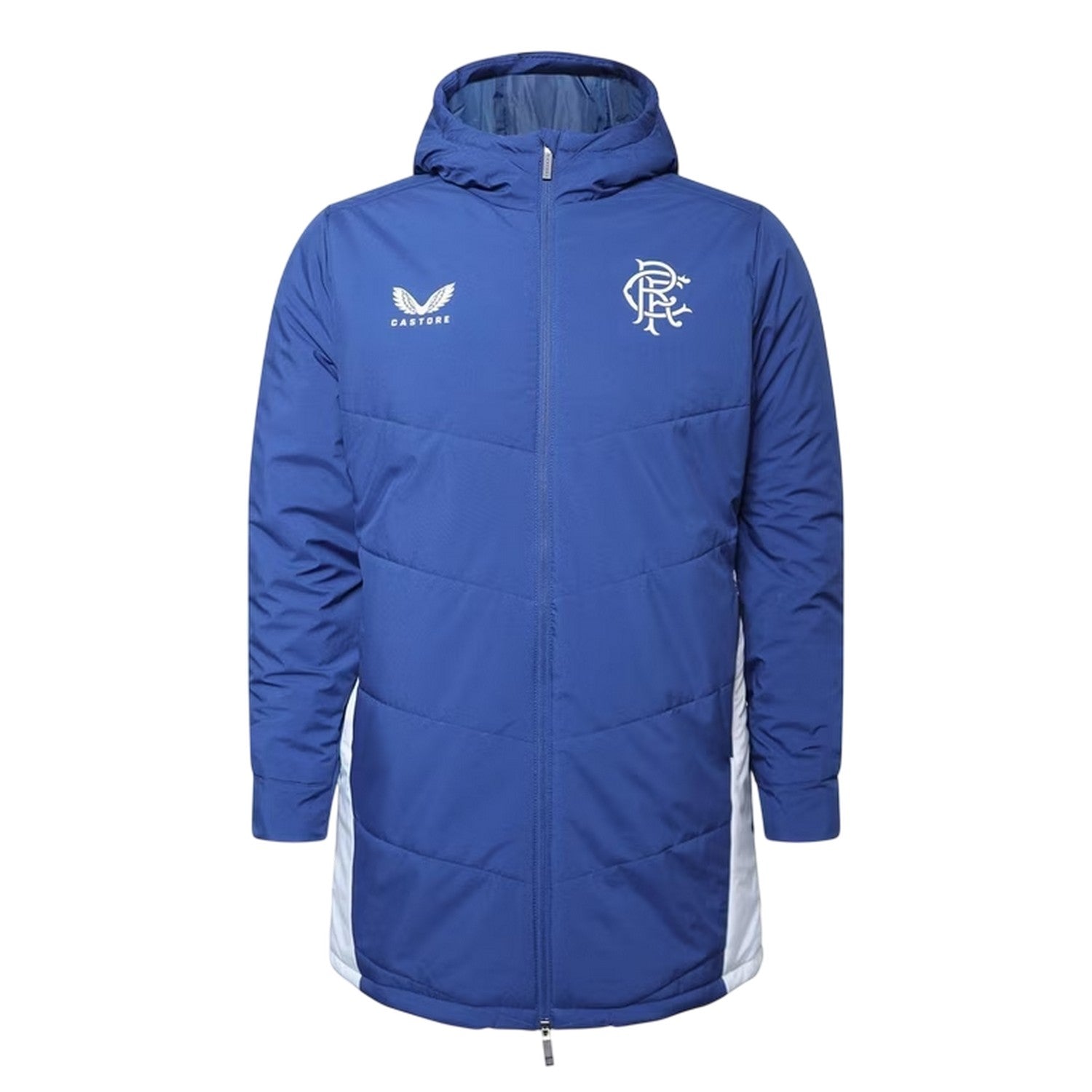 Blue-Grey - Front - Castore Womens-Ladies Rangers FC Hooded Anorak
