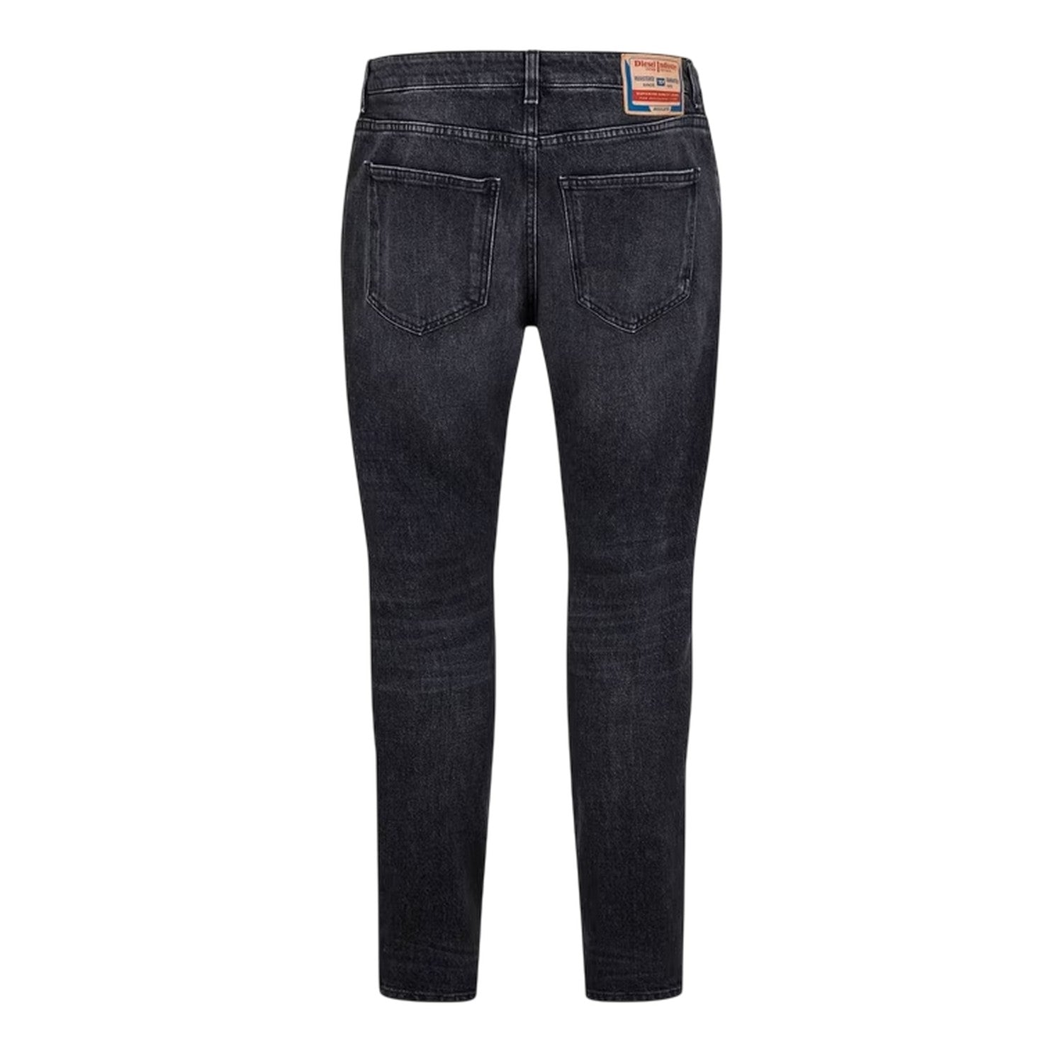Black-Grey-Denim - Back - Diesel Mens Striket D 5 Pockets Straight Jeans