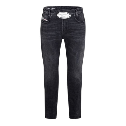 Black-Grey-Denim - Front - Diesel Mens Striket D 5 Pockets Straight Jeans