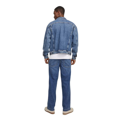 Blue Denim - Back - Jack And Jones Mens Denim Carpenter Wide Leg Relaxed Fit Jeans