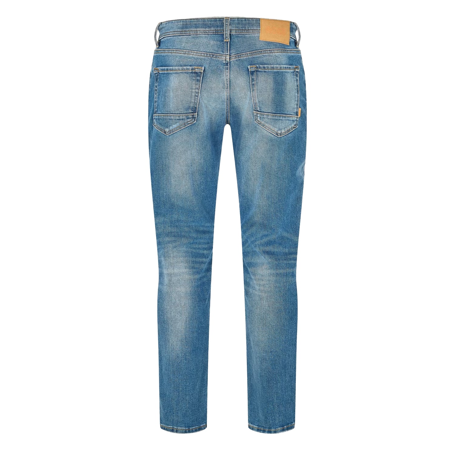 Navy - Back - Boss Mens Distressed 5 Pockets Slim Jeans