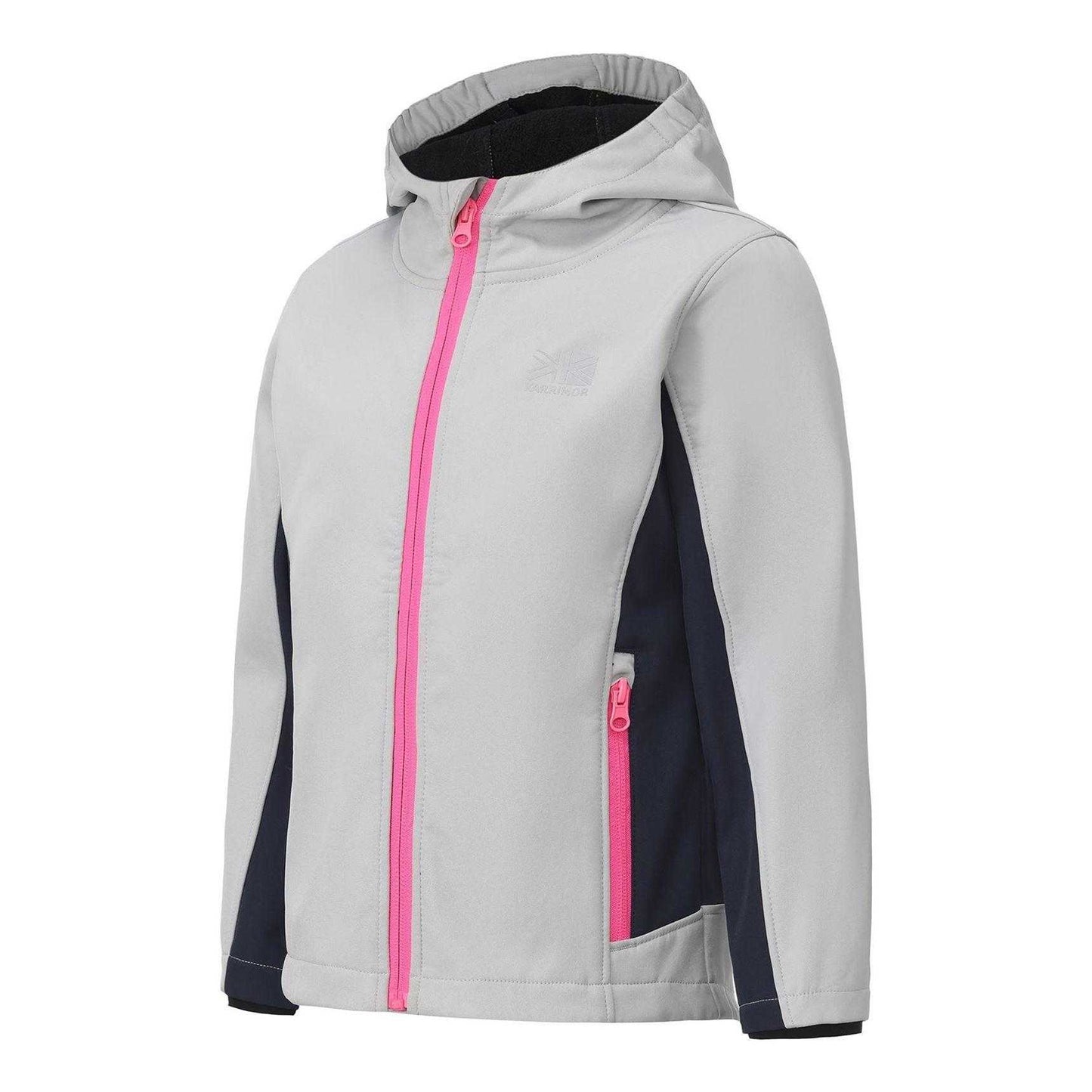 Ice Grey - Side - Karrimor Childrens-Kids Logo Soft Shell Jacket