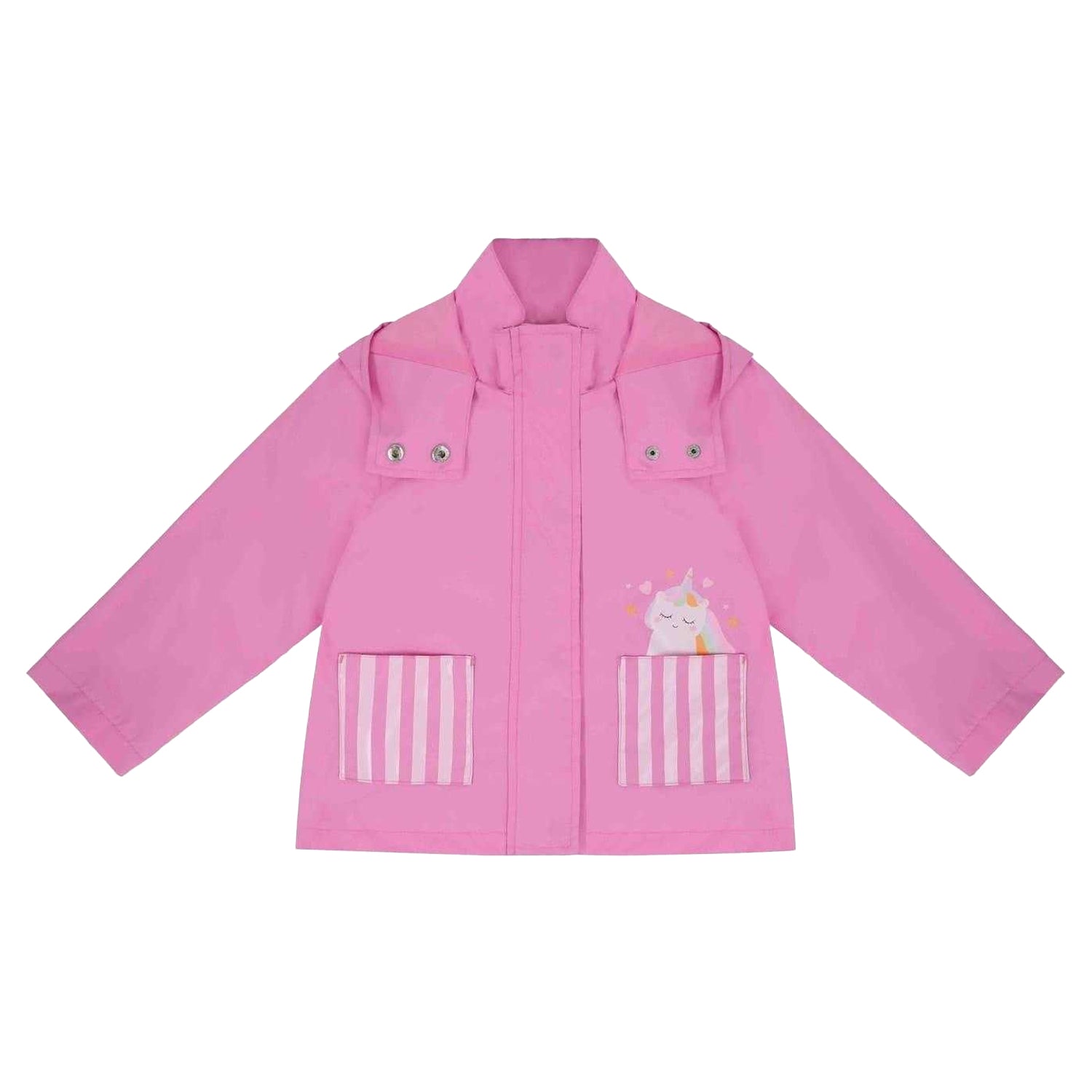 Pink - Front - Gelert Girls Unicorn Waterproof Jacket