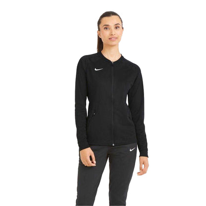 Black - Side - Nike Womens-Ladies Knitted Training Tracksuit Top