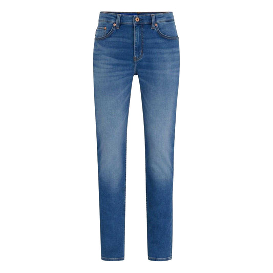 Medium Blue - Front - Hugo Mens Denim 5 Pockets Slim Jeans