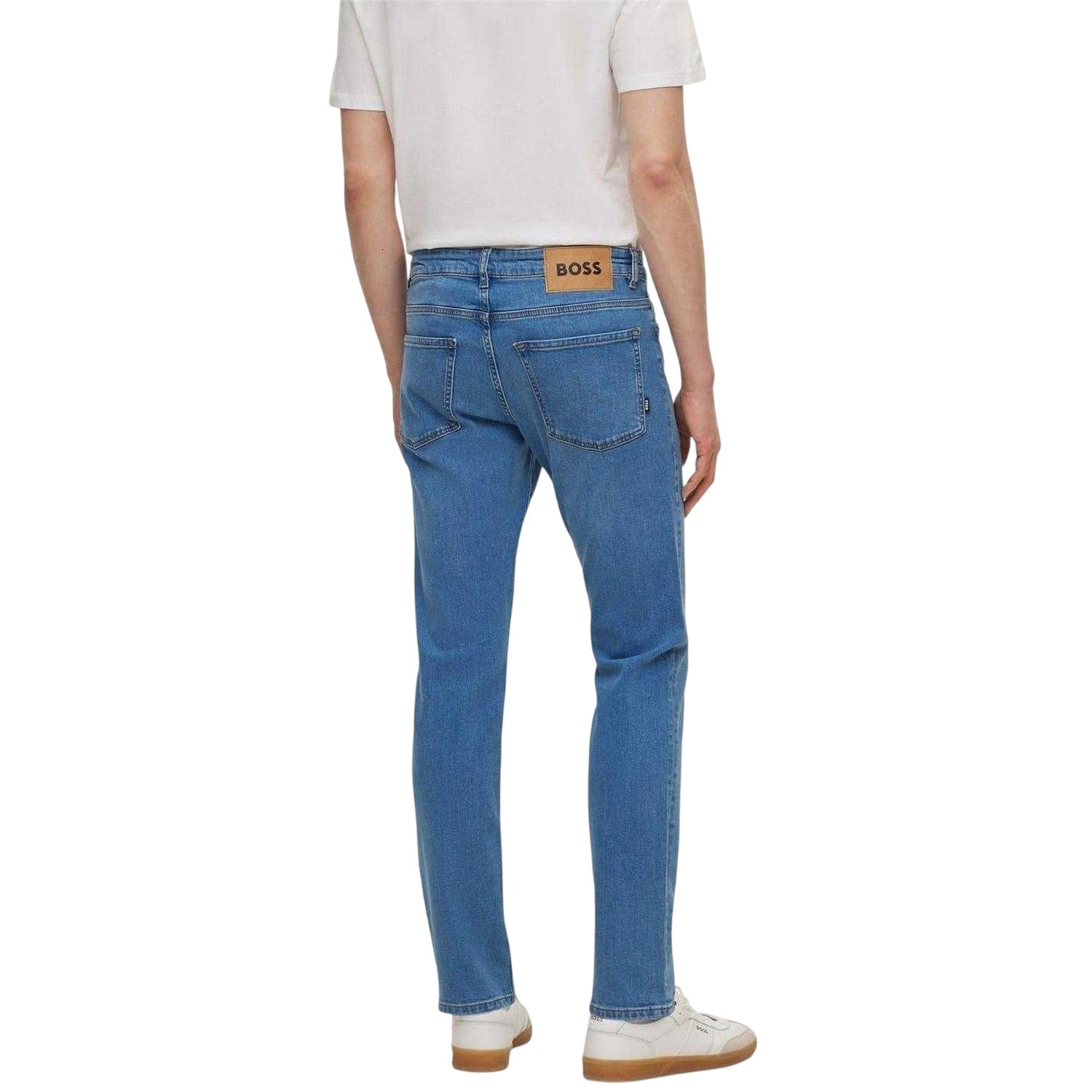 Turquoise-Aqua - Back - Boss Mens 5 Pockets Slim Jeans