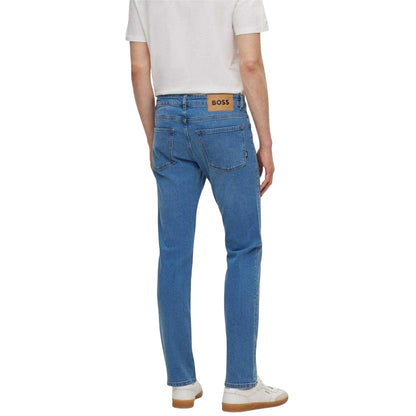 Turquoise-Aqua - Back - Boss Mens 5 Pockets Slim Jeans