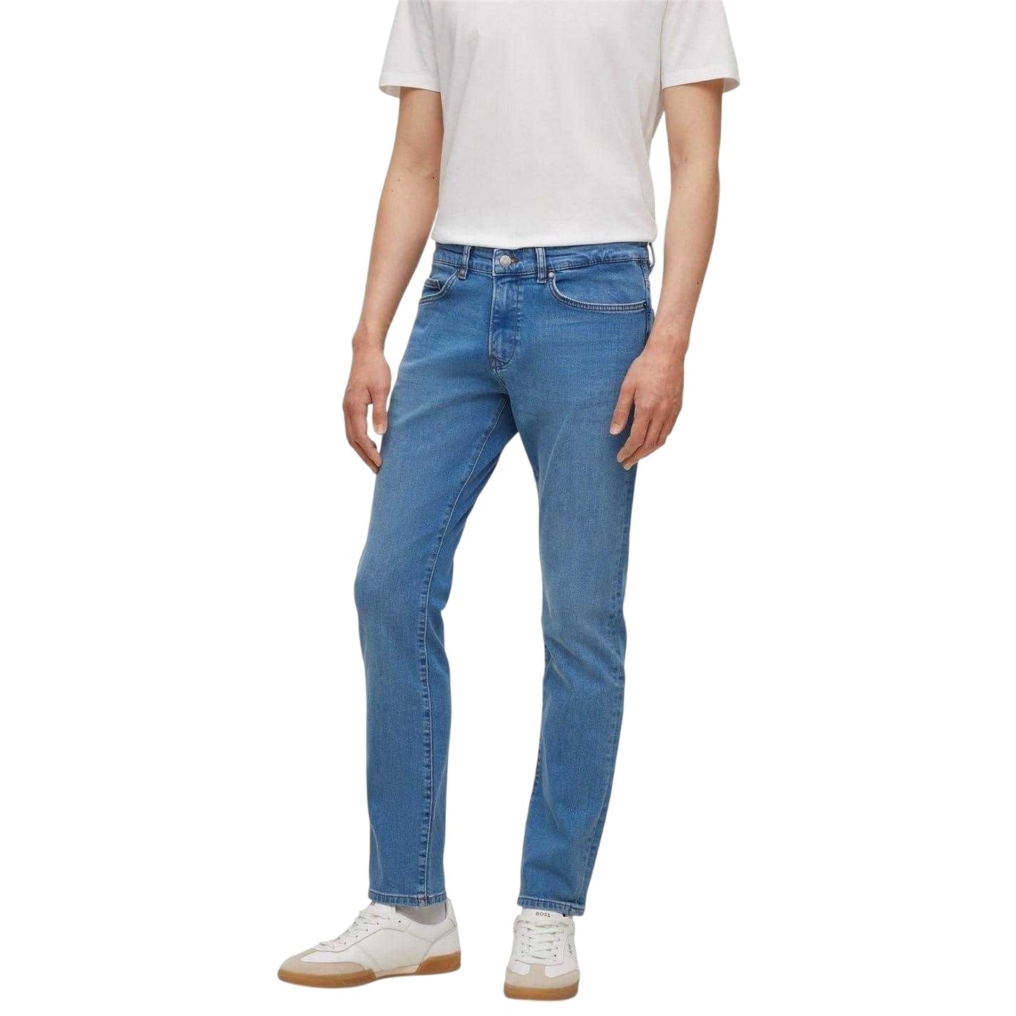Turquoise-Aqua - Side - Boss Mens 5 Pockets Slim Jeans