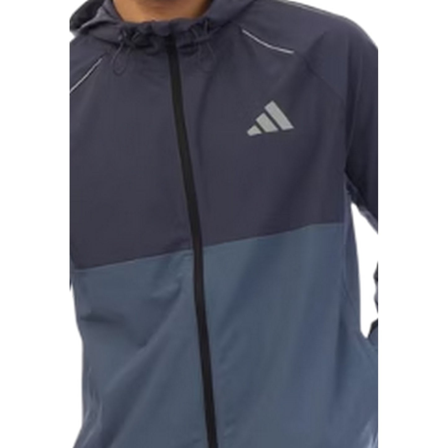 Navy - Lifestyle - Adidas Mens Logo Climacool Woven Hooded Jacket