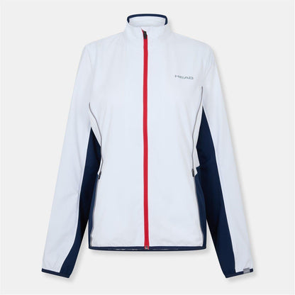 White-Red - Front - Head Womens-Ladies Club Logo Full Zip Track Jacket