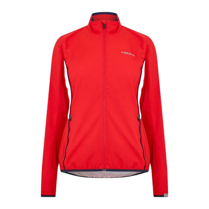 Red - Front - Head Womens-Ladies Club Logo Full Zip Track Jacket