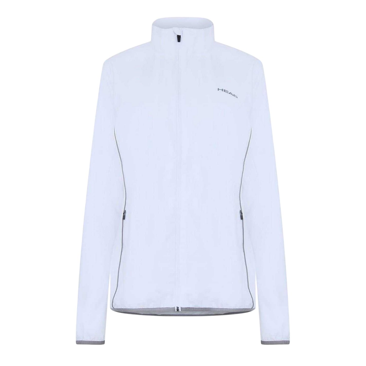 White - Front - Head Womens-Ladies Club Logo Full Zip Track Jacket