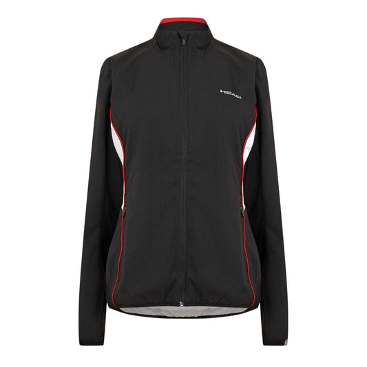 Black - Front - Head Womens-Ladies Club Logo Full Zip Track Jacket