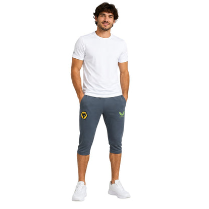 Charcoal-Black - Lifestyle - Castore Mens Wolves 3-4 Shorts