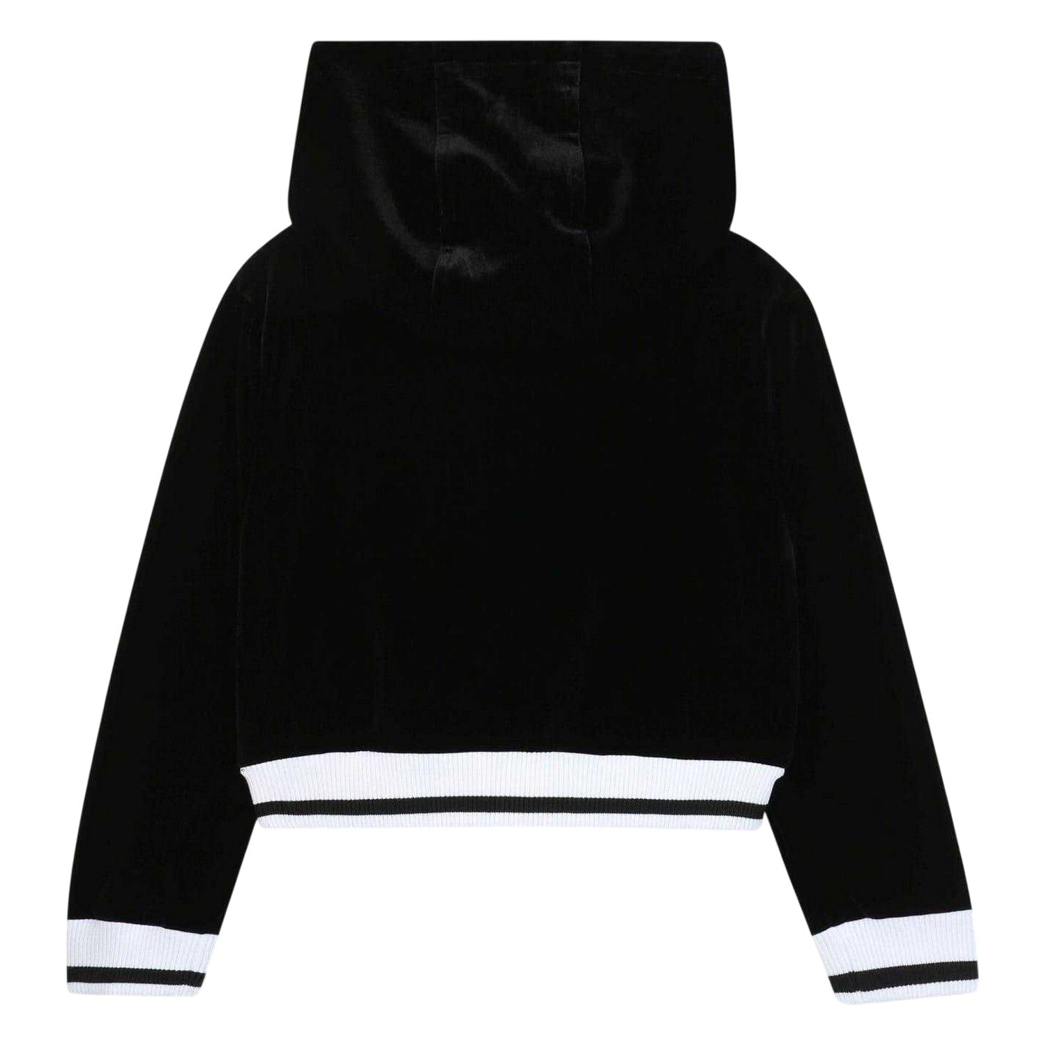 Black Melange - Back - Hugo Childrens-Kids Velour Cropped Jacket