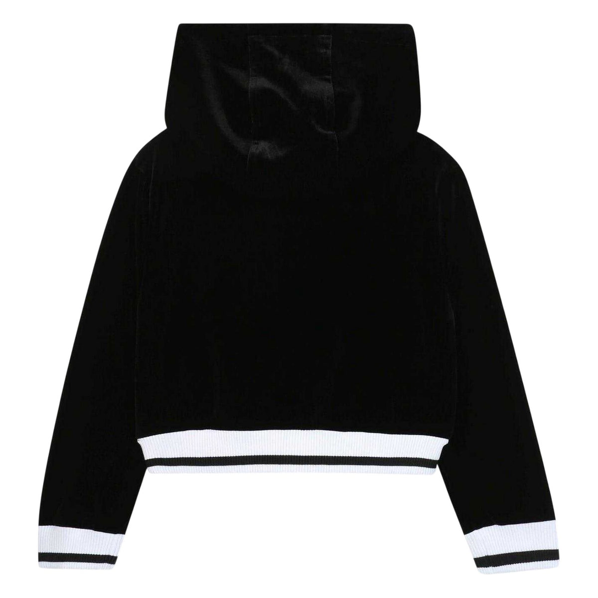 Black Melange - Back - Hugo Childrens-Kids Velour Cropped Jacket