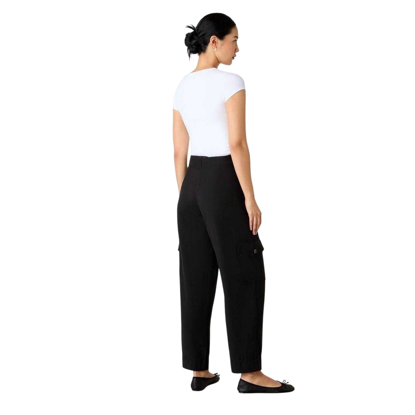 Black - Back - Finery Womens-Ladies Straight Cargo Trousers