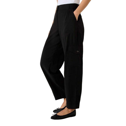 Black - Side - Finery Womens-Ladies Straight Cargo Trousers