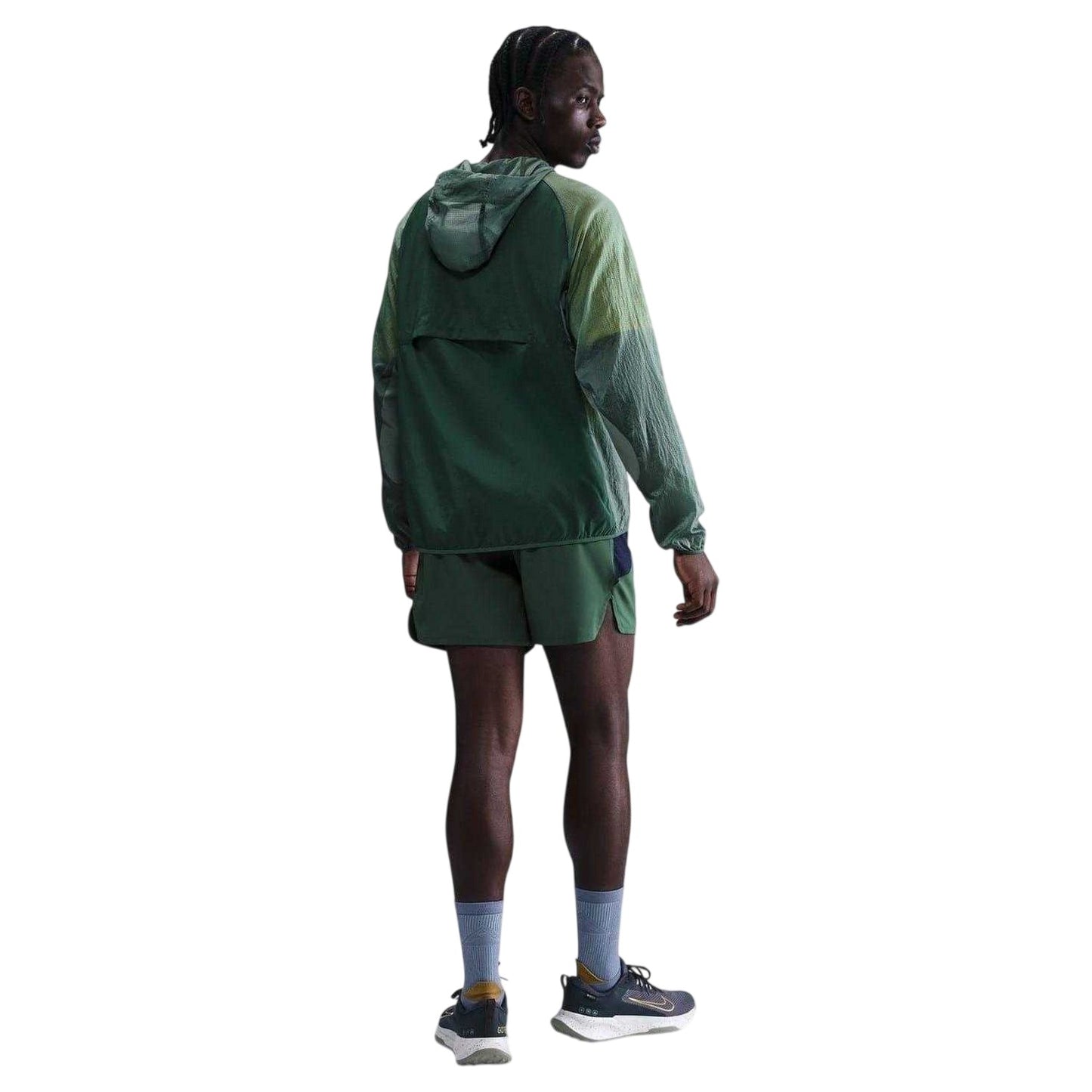 Fir Green-Light Green - Back - Nike Mens Trial Aireez Hooded Jacket