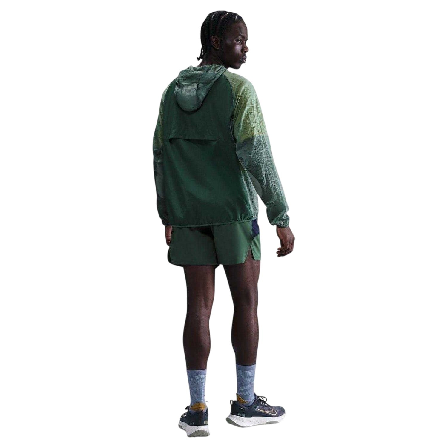 Fir Green-Light Green - Back - Nike Mens Trial Aireez Hooded Jacket