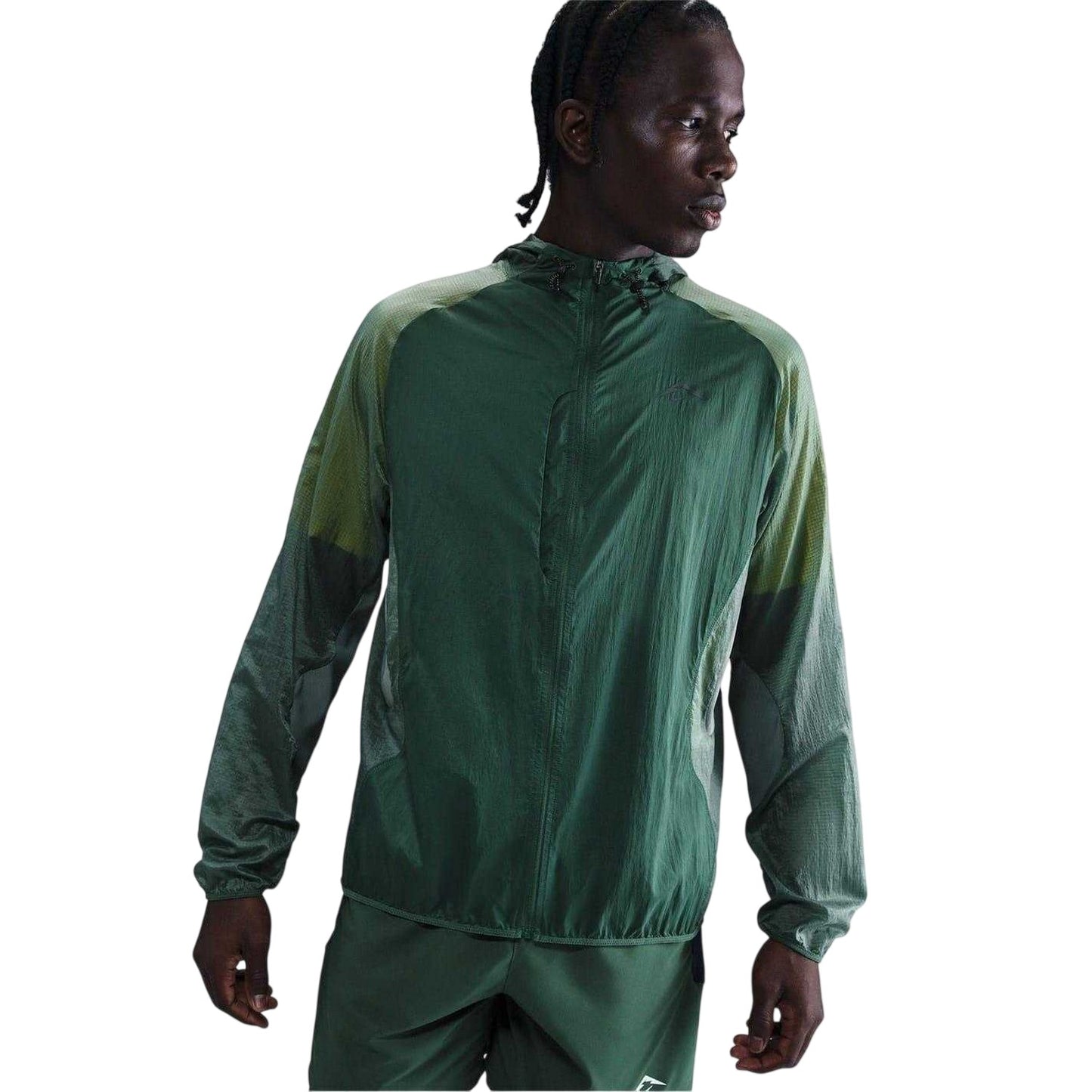 Fir Green-Light Green - Front - Nike Mens Trial Aireez Hooded Jacket
