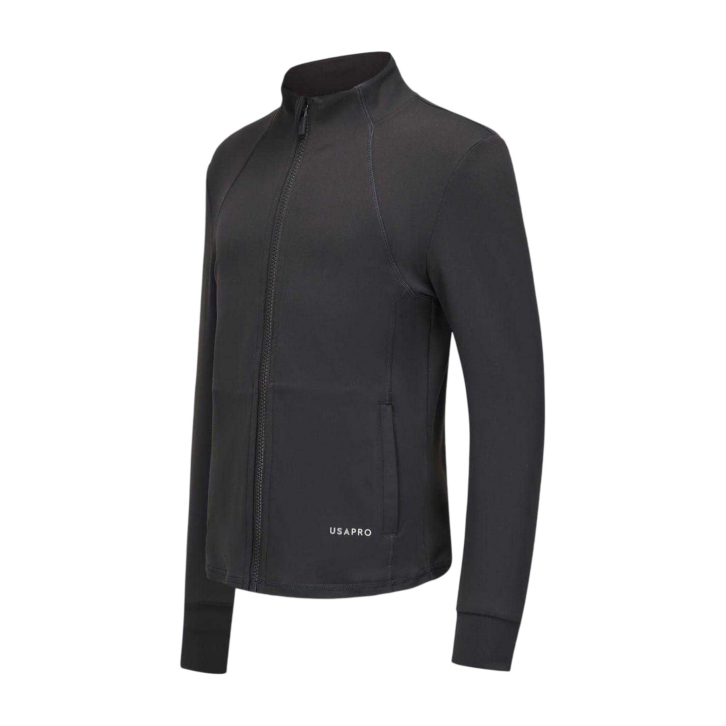 Charcoal - Side - USA Pro Childrens-Kids Athletic Training Jacket